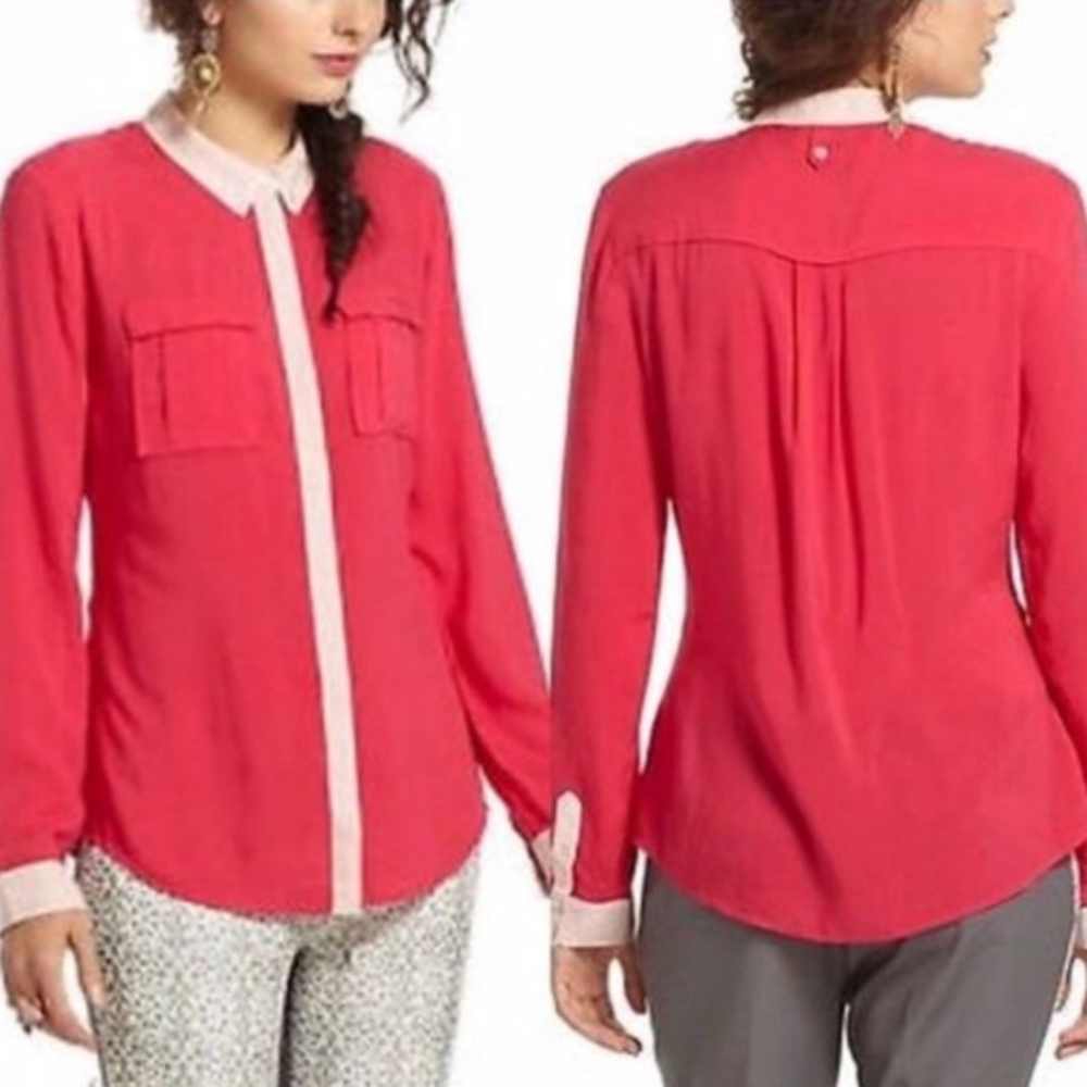 NWOT Anthropologie Maeve Two Tone Button-down 10